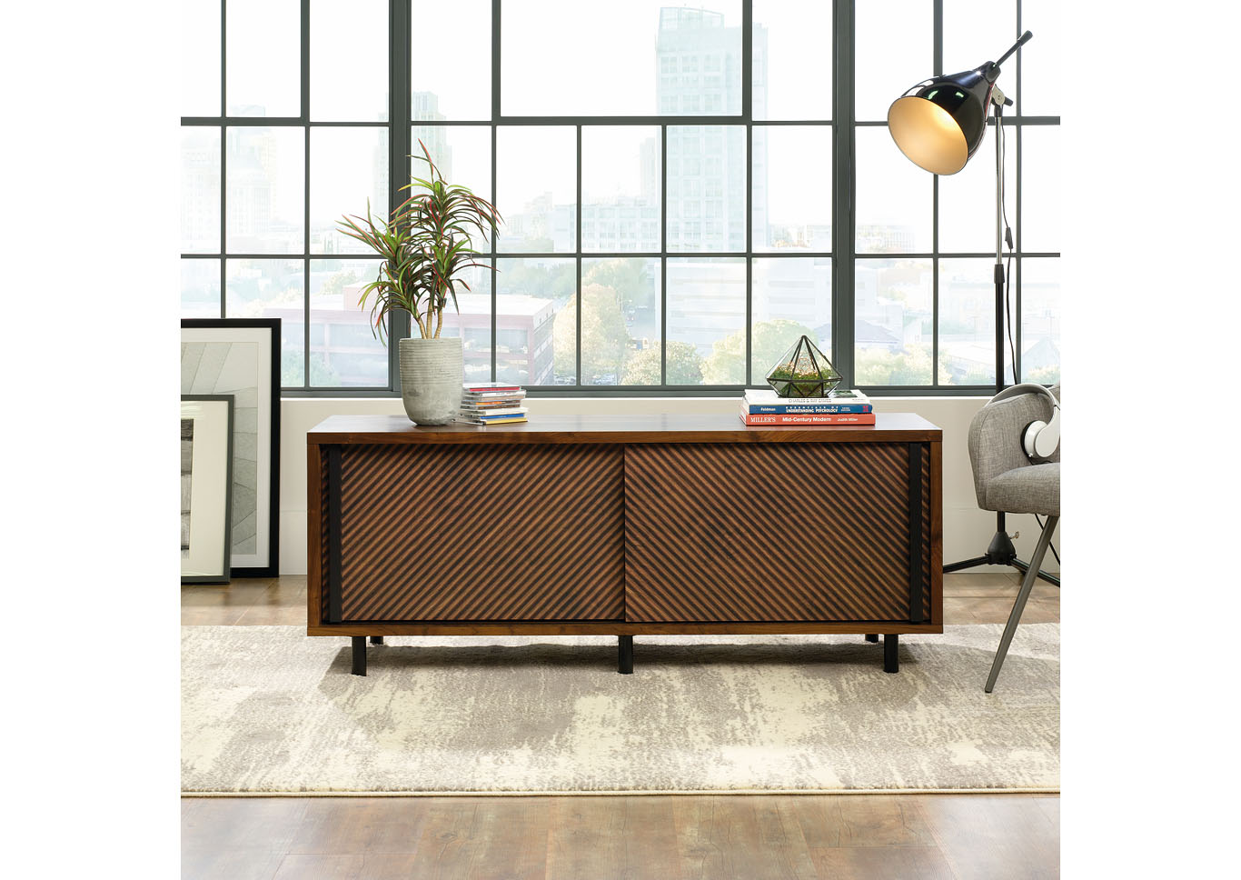 Harvey Park Grand Walnut Entertainment Credenza,Sauder